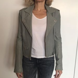 IRO grey leather jacket size 34